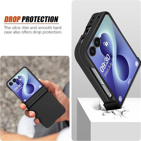 Migexxkj for Samsung Galaxy Z Flip 8 Case with Hinge Protection, Full Body Protective Cover Hard PC Ultra Slim Anti-Scratch Shockproof Lightweight Phone Case for Samsung Galaxy Z Flip 8 5G (Black) in Kuwait