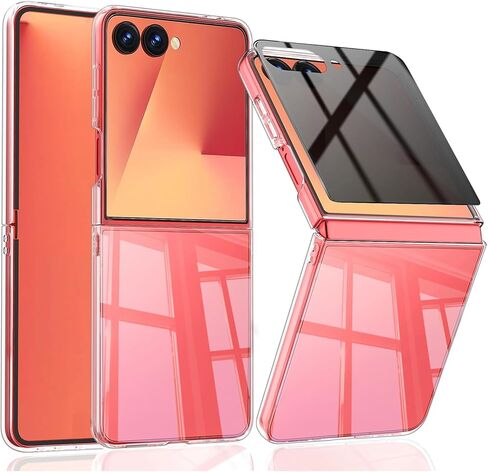 for Samsung Galaxy Z Flip 7 Case with Privacy Screen Protector,Magnetic Galaxy Z Flip7 Phone Case,TPU Bumper Hard PC Ultra Slim Cover for Samsung Galaxy Flip z 7 5G - Crystal Clear in Kuwait