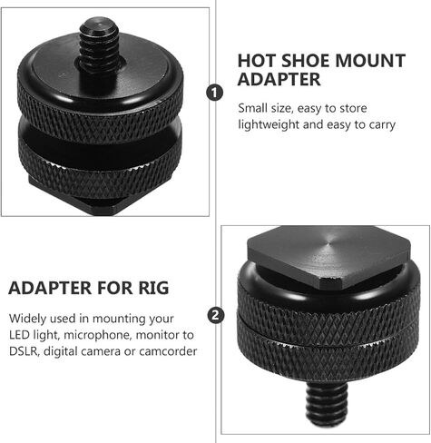 3 Pcs Tripod Screw Adapter for Flash Shoe Mount Black in Kuwait