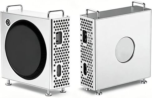 for Flowshow Mac mini M4 Aluminum Protective Case, CNC Vertical Chassis Frame, All-Round Body Shell & Desktop Computer Cover，Silver, in Kuwait