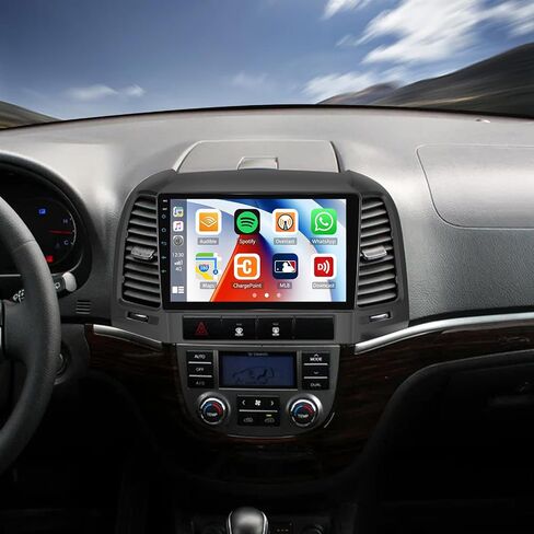 6+128G 8 Core Android 15 Car Radio Stereo for Hyundai Santa Fe 2006-2012 with Wireless CarPlay Android Auto, 9'' Touchscreen with WiFi GPS Mirror Link Bluetooth FM RDS DSP EQ SWC Backup Camera in Kuwait