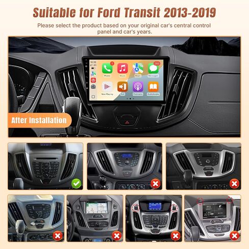 Upgrade Car Radio for Ford Transit 2013-2019, 9Inch IPS Touch Screen Stereo for Transit Head Unit with Wireless Carplay Android Auto Bluetooth SWC FM + CANBUS + Backup Camera - 2+32GB in Kuwait