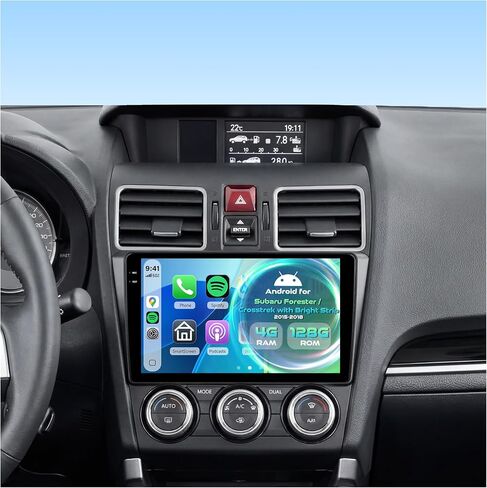 Android Car Radio for Subaru Forester/Crosstrek with Bright Strip 2015-2018 with Wireless CarPlay Android Auto, 4G+64G 9" Touchscreen Car Stereo Mirror Link GPS WiFi BT FM RDS EQ SWC Backup Camera in Kuwait