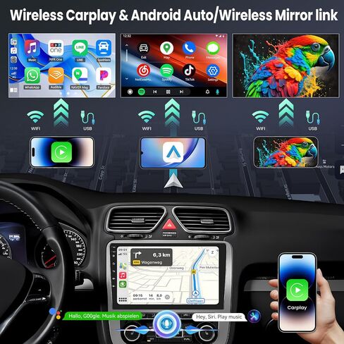 [8 Core 6G+128G] Android 15 Car Stereo for Hyundai Santa Fe 2006-2012 with Wireless CarPlay Android Auto,9" Touchscreen Santa Fe Car Radio with Mirror Link WiFi/GPS DSP Bluetooth FM/RDS+Backup Camera in Kuwait