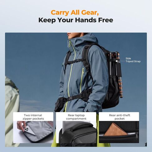 K&F CONCEPT Camera Backpack Bag, Drone Backpack with Pre-Scored Foam in Kuwait