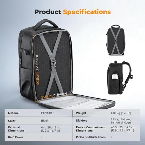 K&F CONCEPT Camera Backpack Bag, Drone Backpack with Pre-Scored Foam in Kuwait