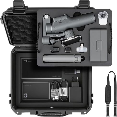 FPVtosky Double-Layer Hard Case for DJI Osmo Mobile 8P, Waterproof portable Shoulder Shoulder Bag for OM8P Gimbal Stabilizer Accessories [Case Only] in Kuwait