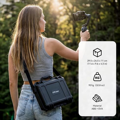 FPVtosky Double-Layer Hard Case for DJI Osmo Mobile 8P, Waterproof portable Shoulder Shoulder Bag for OM8P Gimbal Stabilizer Accessories [Case Only] in Kuwait