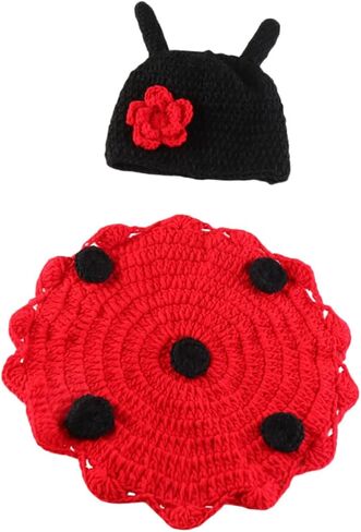 Baby Ladybug Photography Prop Outfits, Crochet Ladybug Cape for Photo Shoot in Kuwait