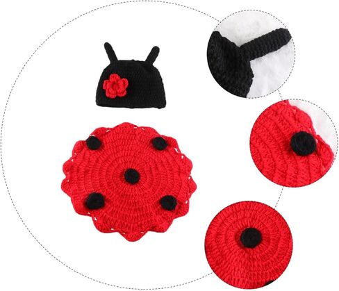 Baby Ladybug Photography Prop Outfits, Crochet Ladybug Cape for Photo Shoot in Kuwait
