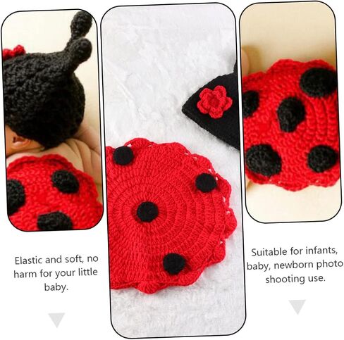 Baby Ladybug Photography Prop Outfits, Crochet Ladybug Cape for Photo Shoot in Kuwait