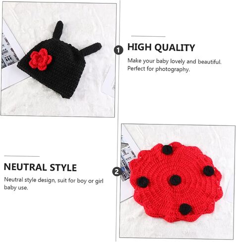 Baby Ladybug Photography Prop Outfits, Crochet Ladybug Cape for Photo Shoot in Kuwait