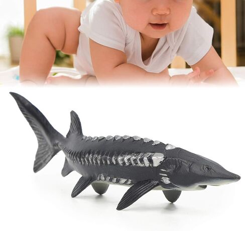 JTLB Lifelike Sturgeon Fish Model, Artificial Plastic Fish Toy with Vivid Shape for Home Decor, Photography Props, Baby Safe (M-1528 Chinese Sturgeon) in Kuwait