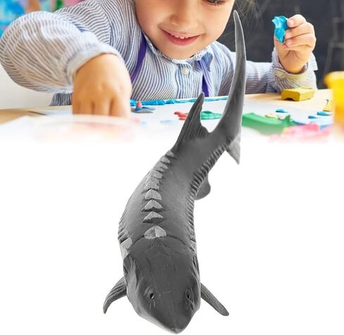JTLB Lifelike Sturgeon Fish Model, Artificial Plastic Fish Toy with Vivid Shape for Home Decor, Photography Props, Baby Safe (M-1528 Chinese Sturgeon) in Kuwait