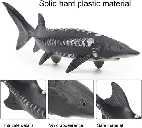 JTLB Lifelike Sturgeon Fish Model, Artificial Plastic Fish Toy with Vivid Shape for Home Decor, Photography Props, Baby Safe (M-1528 Chinese Sturgeon) in Kuwait