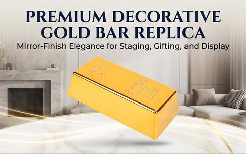 Small Gold Bar Replica ABS Plastic Door Stopper Decorative Fake Prop for Photography Display Party Props (Small Size) in Kuwait