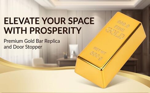 Small Gold Bar Replica ABS Plastic Door Stopper Decorative Fake Prop for Photography Display Party Props (Small Size) in Kuwait