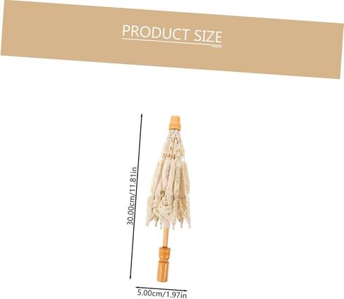 Wedding Bride Lace Parasol Wooden Handle, Cream White Photo Prop in Kuwait
