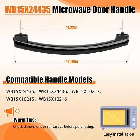 WB15X24435 Microwave Door Handle, for Ge Microwave Door (Black) - 2 Pack in Kuwait