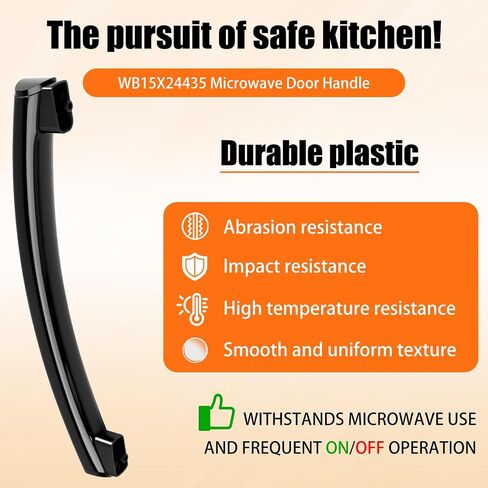 WB15X24435 Microwave Door Handle, for Ge Microwave Door (Black) - 2 Pack in Kuwait