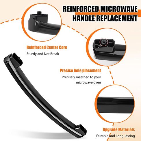 WB15X24435 Microwave Door Handle, for Ge Microwave Door (Black) - 2 Pack in Kuwait