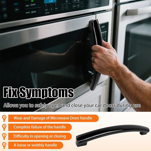 WB15X24435 Microwave Door Handle, for Ge Microwave Door (Black) - 2 Pack in Kuwait