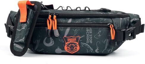 KINGDOM Fishing Waist Pack - Black Multifunctional Lure Tackle Storage Bag, Water-Resistant Lightweight Fly Fishing Vest Pack with Adjustable Belt for Fishing Accessories in Kuwait