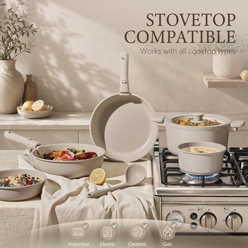 CAROTE 27pcs Pots and Pans Set Non Stick, Detachable Handle Cookware Sets in Kuwait