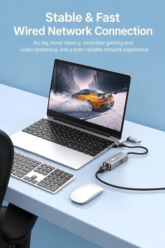 2.5G USB-C/USB A to RJ45 Ethernet Adapter, Aluminum 2-in-1 LAN Converter in Kuwait