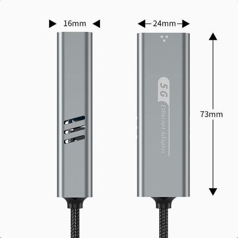 2.5G USB-C/USB A to RJ45 Ethernet Adapter, Aluminum 2-in-1 LAN Converter in Kuwait