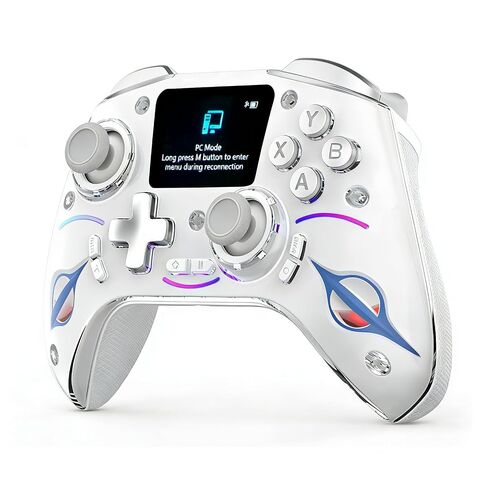 Multi-Function Wireless Pro Controller with Interactive Screen,for Switch/PS4/PC/Android/iOS/SteamDeck, 4 Programmable Buttons, Turbo, 6-axis Gyro, Dual Vibration, RGB Lighting, Hall Effect Joystick Trigger, 1200mAh battery in Kuwait