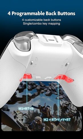 Multi-Function Wireless Pro Controller with Interactive Screen,for Switch/PS4/PC/Android/iOS/SteamDeck, 4 Programmable Buttons, Turbo, 6-axis Gyro, Dual Vibration, RGB Lighting, Hall Effect Joystick Trigger, 1200mAh battery in Kuwait
