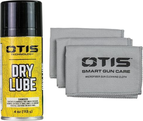 Otis Technology Dry Lube 4oz Aerosol with 3 Pack Gun Cloth in Kuwait