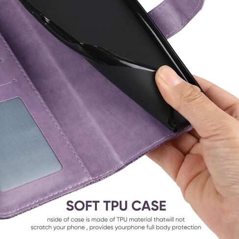 Wallet Case for Pixel 8/for Google8 GKWS6 G9BQD Case with Screen Protector, Folio Flip PU Leather Stand Credit Card Holder Slots Wrist Strap Phone Cover for Google Pixel 8 Purple in Kuwait