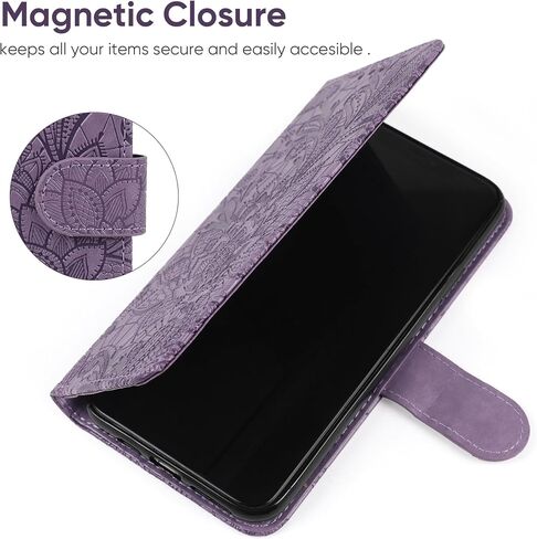 Wallet Case for Pixel 8/for Google8 GKWS6 G9BQD Case with Screen Protector, Folio Flip PU Leather Stand Credit Card Holder Slots Wrist Strap Phone Cover for Google Pixel 8 Purple in Kuwait