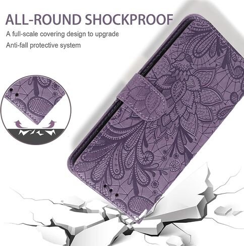 Wallet Case for Pixel 8/for Google8 GKWS6 G9BQD Case with Screen Protector, Folio Flip PU Leather Stand Credit Card Holder Slots Wrist Strap Phone Cover for Google Pixel 8 Purple in Kuwait