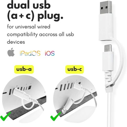 Macally Compact Wired Keyboard for Mac with Number Pad, Dual USB-C + USB-A, Silver in Kuwait