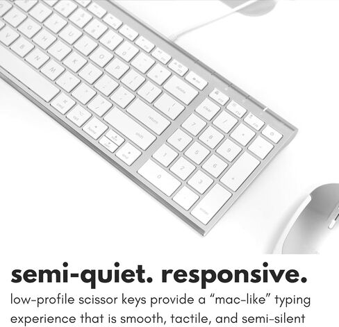 Macally Compact Wired Keyboard for Mac with Number Pad, Dual USB-C + USB-A, Silver in Kuwait