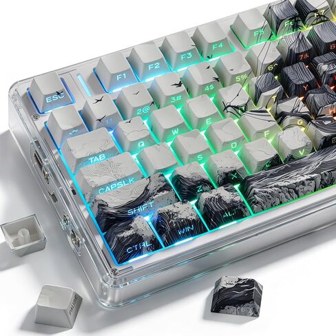 Sunzit 127 Keys PBT Keycaps-Dragon Knight, Side Printed Keycap Set in Kuwait
