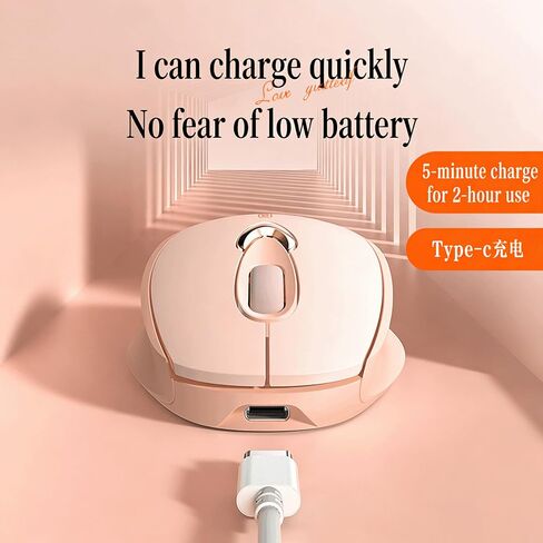 Wireless Mouse for Women, Ergonomic Small Size Fit Female Hand, Silent Click USB C Rechargeable, 3 DPI Adjustable (800/1200/1600), 2.4G Wireless, Multi-Surface Use, Long Battery Life(M8) in Kuwait