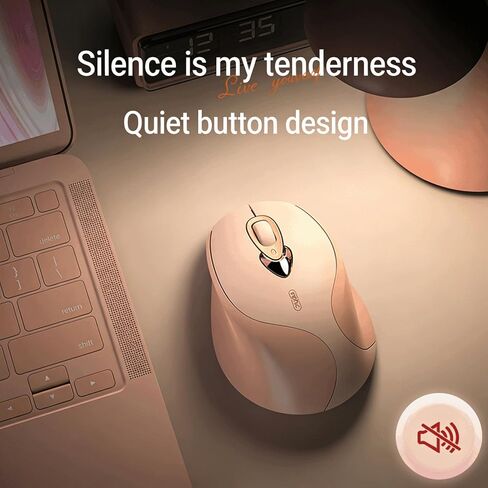 Wireless Mouse for Women, Ergonomic Small Size Fit Female Hand, Silent Click USB C Rechargeable, 3 DPI Adjustable (800/1200/1600), 2.4G Wireless, Multi-Surface Use, Long Battery Life(M8) in Kuwait