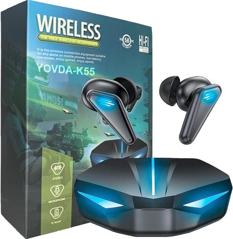 Wireless Gaming Earbud, K98 Wireless Gaming Headphone with Charging Case and Built-in Mic, Bluetooth 5.1 Dual Game Music Mode Earbuds Wireless Headphones with 30 Hours Playtime, RGB in Kuwait