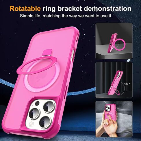 SKYLMW Compatible with iPhone 16 Pro Max Case with Stand,Rose in Kuwait