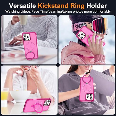 SKYLMW Compatible with iPhone 16 Pro Max Case with Stand,Rose in Kuwait