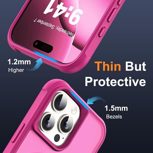 SKYLMW Compatible with iPhone 16 Pro Max Case with Stand,Rose in Kuwait