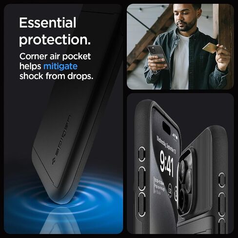 Spigen Slim Armor CS Designed for iPhone 15 Pro Max Case (2023) [Military-Grade Protection] - Black in Kuwait