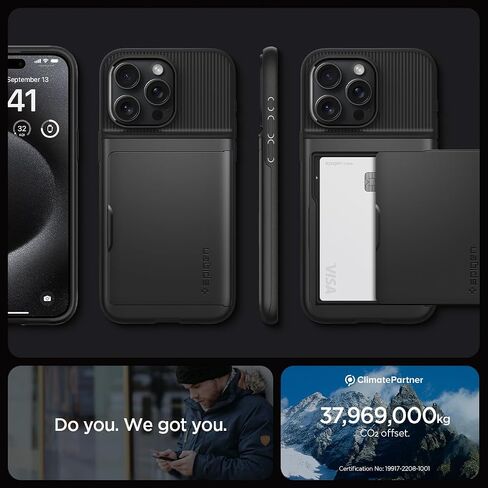 Spigen Slim Armor CS Designed for iPhone 15 Pro Max Case (2023) [Military-Grade Protection] - Black in Kuwait