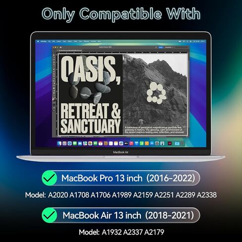 360° Privacy Screen for MacBook Pro 13 Inch(2016-2022, M1, M2)/MacBook Air 13 in(2018-2021,M1), 4 Way Privacy Anti Glare Blue Light Filter Shield Film Anti Spy Laptop Protector for Mac 13In Computer in Kuwait