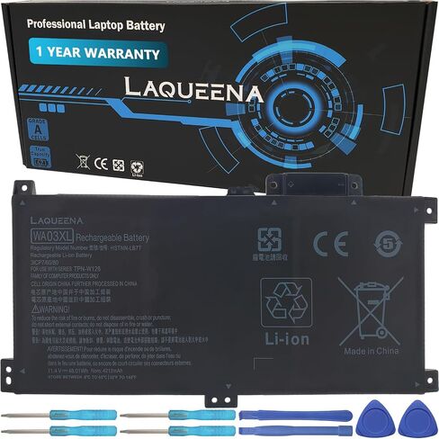 WA03XL Laptop Battery Compatible with HP Pavilion X360 14-BA 15-BK 15-BR 15-BR001TX Series WAO3XL HSTNN-UB7H HSTNN-LB7T TPN-W126 916812-855 916812-055 11.4V 48Wh 3-Cell in Saudi Arabia