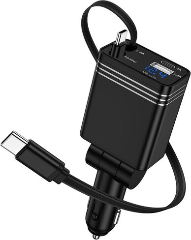 Retractable Car Charger USB C 47w Fast Charge for iPhone 18/17Pro Max 16 15 in Kuwait